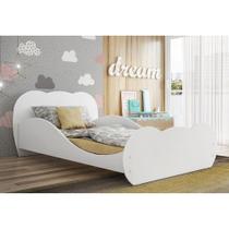 Cama Solteiro para colchão 88 x 188 cm Safira 100% MDF Multimóveis FG2761 Branca