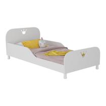 Cama Solteiro Para Colchão 88x188cm 100% Mdf Majestade Multimóveis Bb2320 Branco Branco
