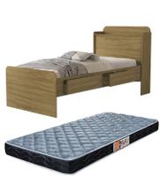Cama Solteiro Para Quarto de Criança Adulto Tamires Com 2 Gavetas Prateleira e Bau Design Moderno MDF Com Colchão D20 88x188 Cama Solteiro Para Quarto de Criança Adulto Tamires Com 2 Gavetas Prateleira e Bau Design Moderno MDF Com Colchão D20 88x188