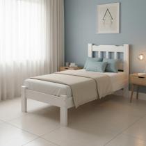 Cama Solteiro Pérola Madeira Maciça Repleta