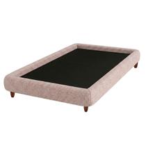 Cama Solteiro Pés Madeira 105cm Nami Linho Rosa Claro - Nexta Casa Cama Solteiro Pés Madeira 105cm Nami Linho Rosa Claro - Nexta Casa