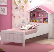 Cama Solteiro Princesa Branco e Rosa Proteção