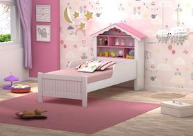 Cama Solteiro Princesa Design Casinha+Colchão Cama Solteiro Princesa Design Casinha+Colchão