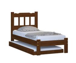 Cama Solteiro Reforçada Perola com Auxiliar Cor Castanho Cama Solteiro Reforçada Perola com Auxiliar Cor Castanho