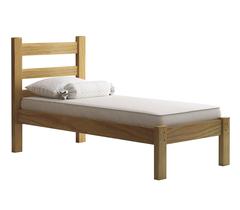 Cama Solteiro Rubi 100% Em Madeira Maciça Quarto Elegante Criança Adulto Robusta Resistente Cor Nogueira