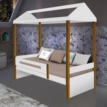 Cama solteiro sara branca mel sem led com colchão