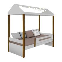 Cama Solteiro Sara Branco Led E Colchão