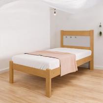 Cama Solteiro Sofisticada Berli Naturalle E Off White