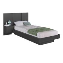 Cama Solteiro Suspensa Com Cabeceira E Mesa 80/90 Zurique Grafite