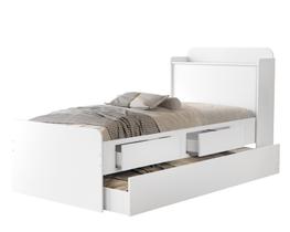 Cama Solteiro Tamires 2 Gavetas Bau Com Cama Auxiliar