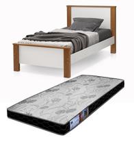 Cama Solteiro Tradicional Estrado Pés de Madeira Com Colchão D20 Top de Linha Cama Solteiro Tradicional Estrado Pés de Madeira Com Colchão D20 Top de Linha