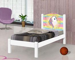 Cama Solteiro Unicornio 3, Com Colchão, Cama De Menina