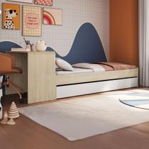 Cama Solterio Infanto Juvenil com Escrivaninha e Cama Auxiliar Carvalho/Branco - Completa Móveis Cama Solterio Infanto Juvenil com Escrivaninha e Cama Auxiliar Carvalho/Branco - Completa Móveis