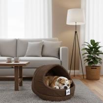 Cama Suede Iglu Luxo Caes Gato Lavavel Casinha Marrom Oferta -