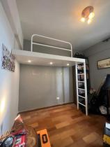 Cama Suspensa de Solteiro M1 Branca Com Luzes de Leds