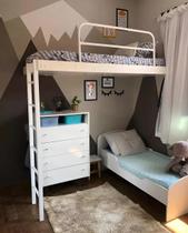 Cama Suspensa de Solteiro M1 Branca Sem Leds