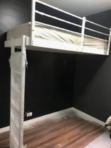 Cama suspensa M6 Com LEDs Branca Carpintaria Moderna Cama suspensa M6 Com LEDs Branca Carpintaria Moderna