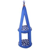 Cama Suspensa Para Gato Dupla Modelo Bolinha Azul - Casa Com Amor