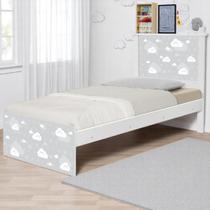 Cama tema solteiro nuvem cinza