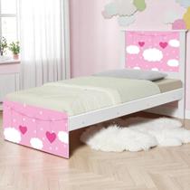 Cama tema solteiro nuvens menina