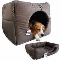 Cama Toca Luxo Filhote Cao Lavavel Gato Caminha Marrom Grande