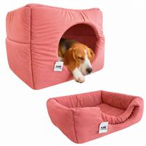 Cama Toca Luxo Filhote Cao Lavavel Gato Caminha Rosa Grande