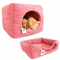 Cama Toca Luxo Filhote Cao Lavavel Gato Caminha Rosa Media