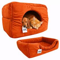 Cama Toca Luxo Filhote Cao Lavavel Gato Caminha Terracota M