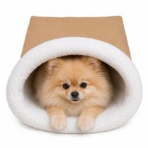 Cama Toca Para Gato Saco De Dormir Pelúcia Sherpa Dupla Face Cachorro Pequeno Até 6kg