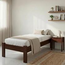 Cama Turca Solteiro em Madeira Maciça Castanho Roforçada Cama Turca Solteiro em Madeira Maciça Castanho Roforçada