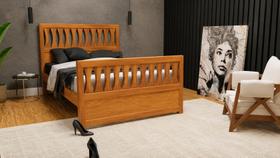 Cama Turin King Madeira Maciça Marrom/Mogno Mel Cama Turin King Madeira Maciça Marrom/Mogno Mel