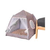 Cama Universal Para Gatos E Cães, Tenda Semi Fechada Com Estampa De Flores, Suprimentos Para Animais