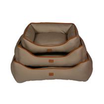 Cama Urban Puppy Retangular Confort Sarja Lisa Caqui para Cães e Gatos - Tamanho M