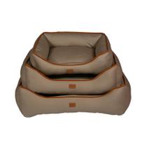 Cama Urban Puppy Retangular Confort Sarja Lisa Caqui para Cães e Gatos - Tamanho P