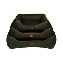 Cama Urban Puppy Retangular Confort Sarja Lisa Musgo para Cães e Gatos - Tamanho P