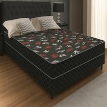 Cama Viúva Conjugado Ortopédico Suede Preto Cama Viúva Conjugado Ortopédico Suede Preto