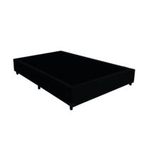 Cama Viúva Suede Preto Blindado/Madeira 128x188x40