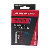Câmara de ar 700 x 18/25 bike speed Arisun bico fino 80 mm Câmara de ar 700 x 18/25 bike speed Arisun bico fino 80 mm