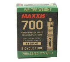 Câmara de ar 700x18/25 maxxis welter weight v/ presta 48mm