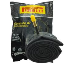 Câmara De Ar Bicicleta Aro 26 Pirelli Bico Grosso 33mm MTB Bike Jante Válvula Americana Schrader Borracha