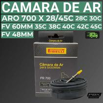 Camara de Ar para Bicicleta Aro 700 X 28 a 45C FV 48mm e 60mm Pirelli Camara de Ar para Bicicleta Aro 700 X 28 a 45C FV 48mm e 60mm Pirelli