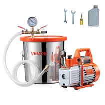 Câmara de vácuo VEVOR de 3 galões com bomba de aço inoxidável de 3,5 CFM