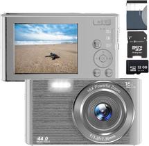 Cámara Digital eDealz 44MP 4K Zoom Digital 16X Pantalla de 2.4" Plata
