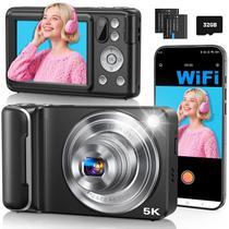Cámara Digital Lecran 64MP 5K WiFi Zoom Óptico 6X