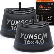 Câmaras de ar para bicicleta YunSCM 16x4.0 reforçadas com válvula Schrader, 2 unidades