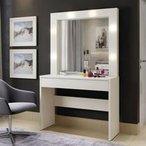 Camarim com 1 Gaveta e LED - Romance-Off White - Mavau Móveis