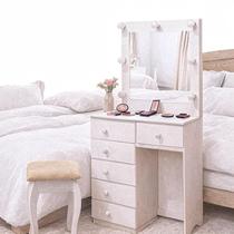 Camarim Compacto Penteadeira Branca MDF Com Banqueta - Quarto Feminino