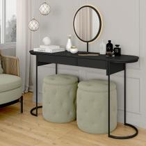 Camarim Industrial Aysha 2 Gav. Espelho Com Led Preto Fosco - M.a