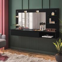 Camarim Penteadeira Lumiere Mesa Suspensa com Espelho e Gaveta Organizadora Preto Fosco - MABE MAGAZINE