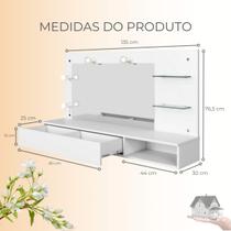 Camarim Suspenso Ludmilla 4 Pontos de Luz 1 Gaveta- EdeCasaMoveis